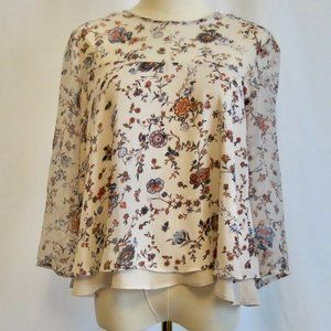 BERSHKA Floral Layered Blouse, Size M